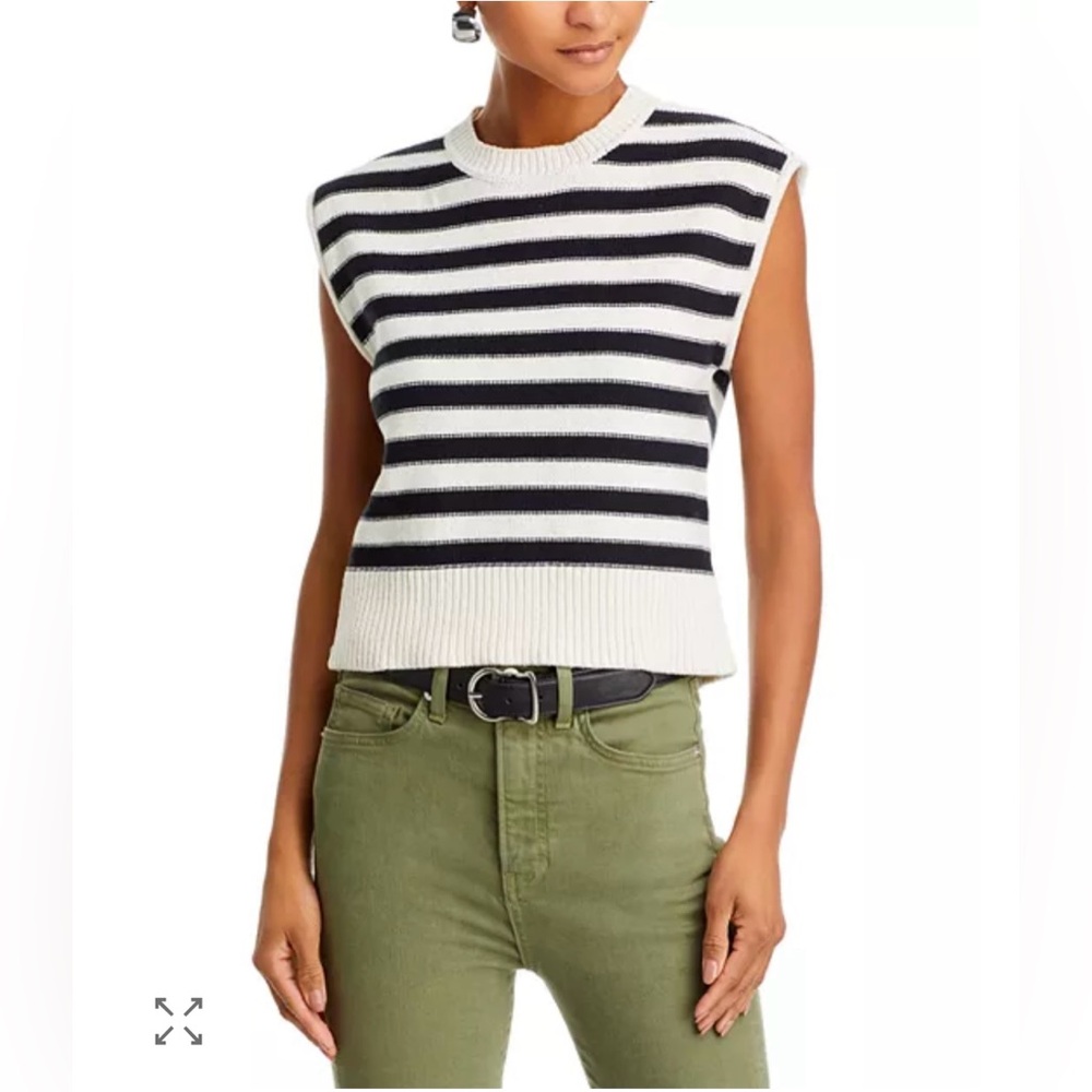 Veronica Beard Black and White Striped Vera sweater